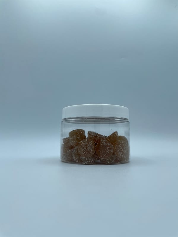 Clear Wide mouth Jar of Lion's Main Gummies