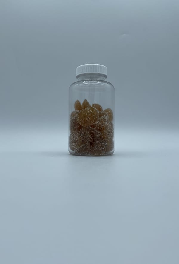 Clear Bottle of Lion's Main Mushroom Gummies